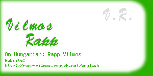 vilmos rapp business card